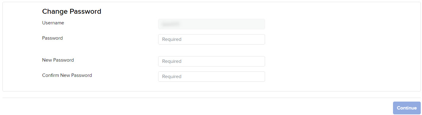 Image of the password change screen in Portal.